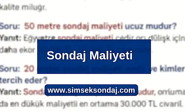 200 Metre Sondaj Maliyeti